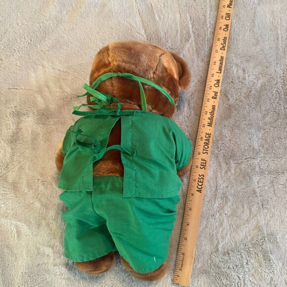 Vintage Dr Teddy MD Plush Bear green Medical Scrubs With Mask Walmart 16" tall - Picture 6 of 7
